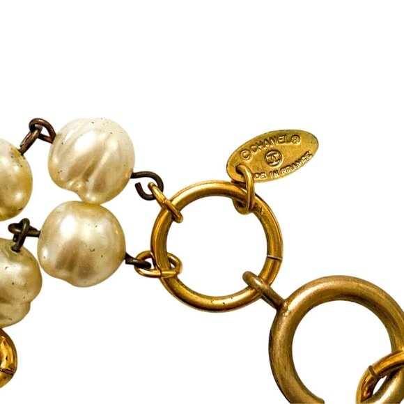 Vintage Chanel 1980s Double-Strand Faux Pearl Necklace 36”–CC Logo Clasp, box - Picture 9 of 15